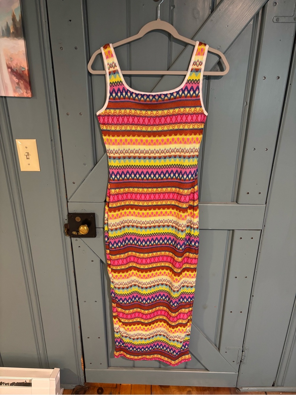 Sleeveless Multicolor Stripe Maxi Dress